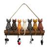 Katzenrücken-Form Schlüsselhalter Holz Schlüsselhaken Geschenk Wandmontiertes Schlüsselregal Eingangsbereich Flur