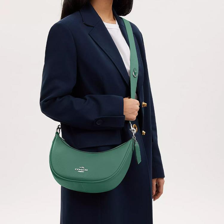 Coach Aria 26 Zipper Closure Exquisite Pebble Leather And Smooth Leather Handheld Crossbody Shoulder Bag Medium Women Handbags CR282-SVAEE