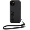 BMW Bmhcp15S23Rmrlk Iphone 15 / 14 / 13 6.1 Czarny/Black Hardcase Skóra Sygnowana Logotyp Sznurek