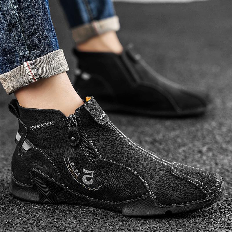 Fashion Autumn Octopus Leather Casual Sneakers Men Fashion Mens High Top Shoes Leather Moccasins Comfortable Loafers Shoes for Men 2025