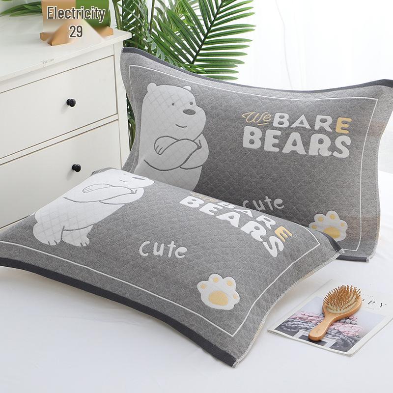Three-Layer Gauze Cotton Pillowcases: Dirt-Resistant, Mite-Proof, Soft, Thickened, No Pilling or Shedding.