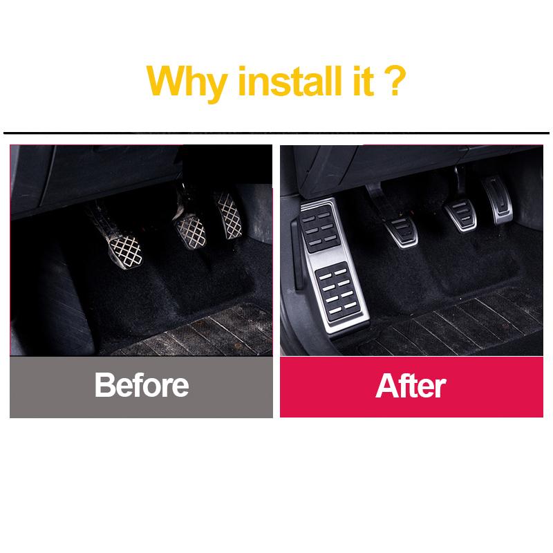Edelstahl Auto Kraftstoff Bremspedal Fußstütze Pedale Abdeckung Für Volkswagen VW GOLF 7 MK7 Tiguan L Skoda Kodiaq Schnelle octavia A7