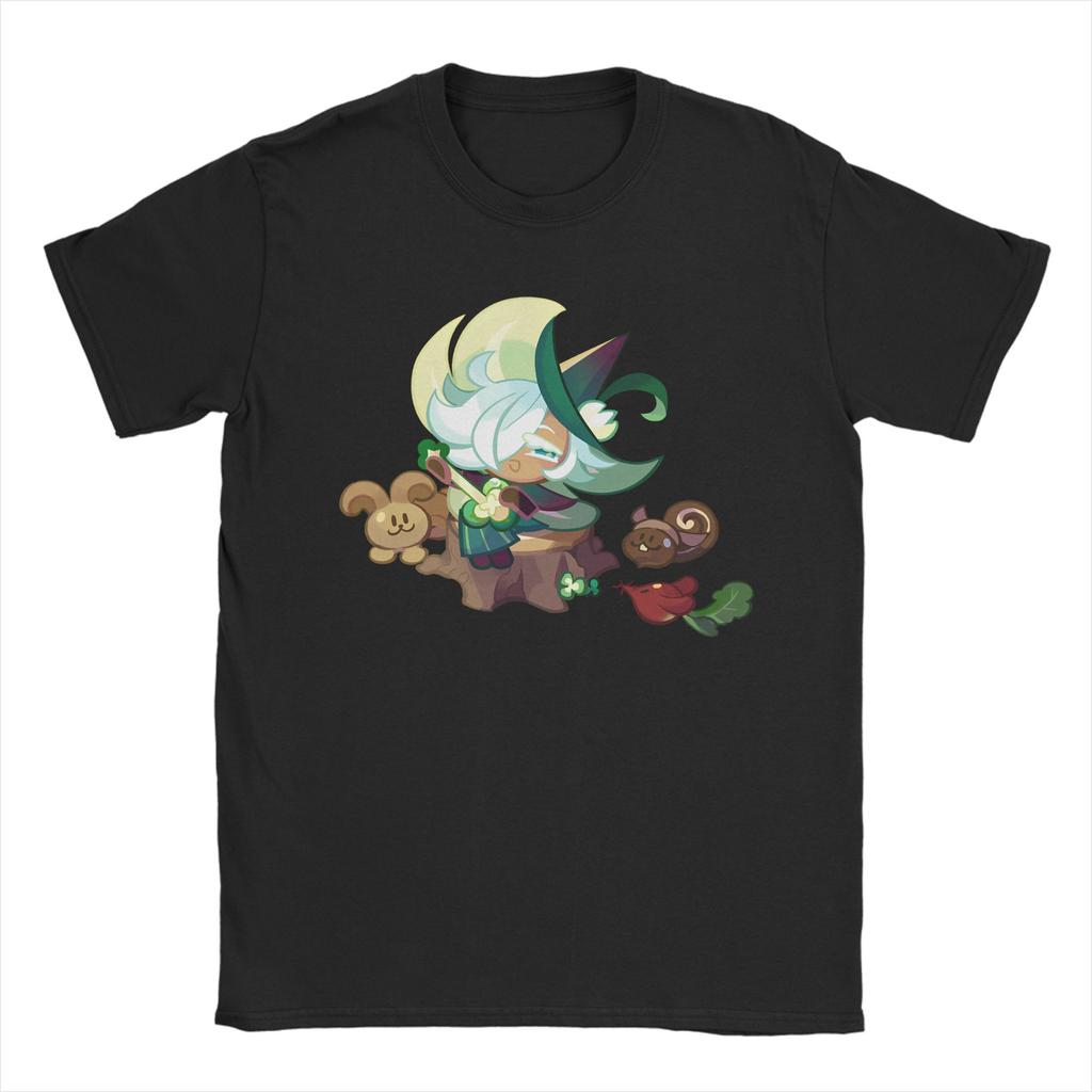 Cookies Run Kingdom T Shirt for Unisex Pure Cotton Novelty TShirts Crewneck Clover Cookie Tee Shirt Short Sleeve Clothing