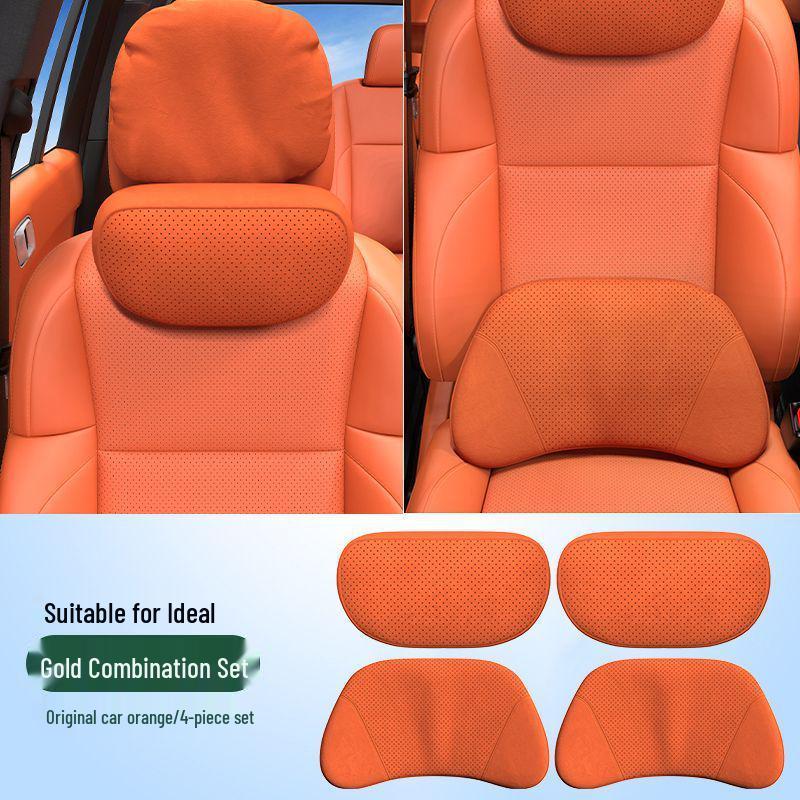 Ideal MEGA Headrest Neck & Lumbar Support Cushion – Suede Pillow for Car Interiors