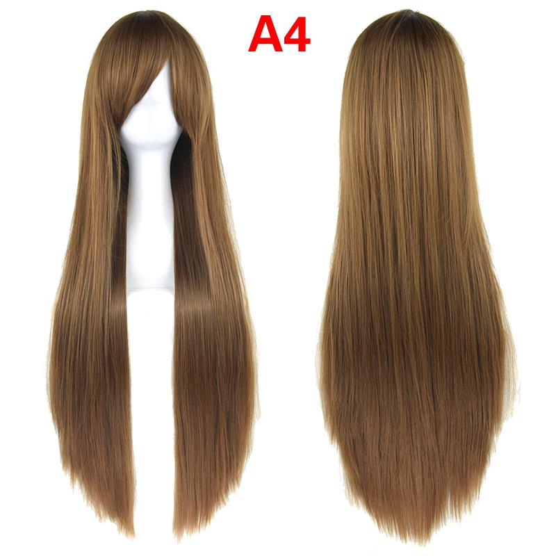 Universal Synthetic Colorful Long Straight Cosplay Wigs Natural 80Cm Hair Extensions Lolita Masquerade Party Hairstyle