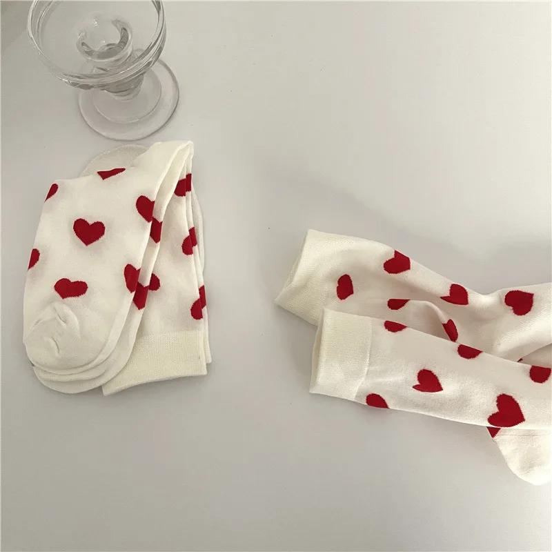 Calzino da uomo con motivo a cuore rosso divertente e amorevole in cotone, calzino da equipaggio stile street, calzini da equipaggio, regalo per uomo, marito, calzini da strada carini, novità, funky