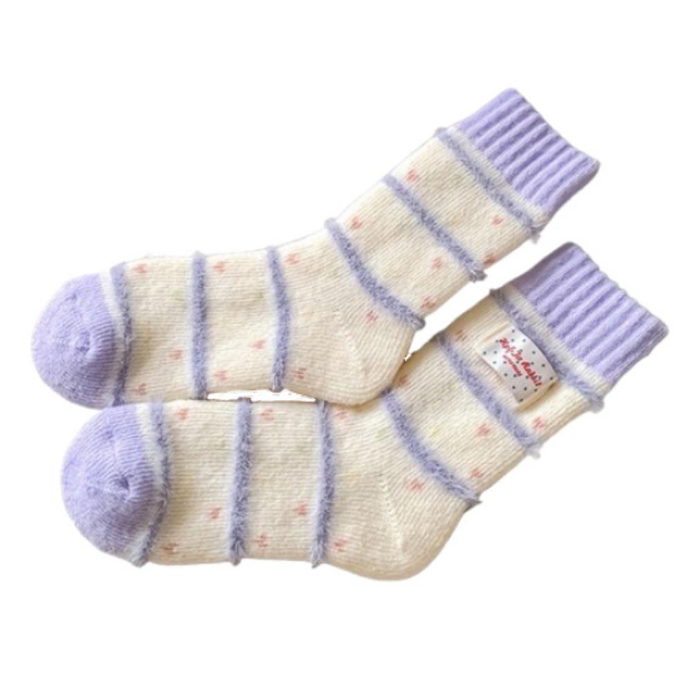 

Candy Color Mid Tube Socks Absorb Sweat Warm Sleep Socks Kawaii Women s Socks Autumn Winter фиолетовый