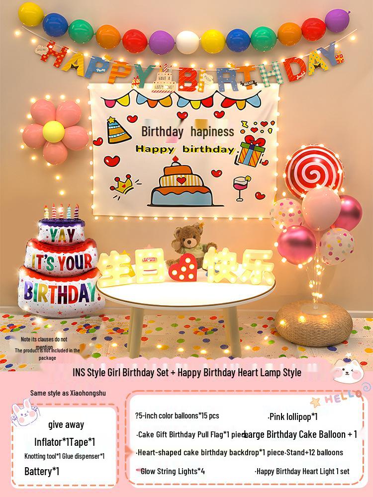 Baby's First Birthday Décor - Balloons & Party Scene for Boys & Girls