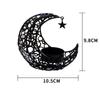 Eid Mubarak Ramadan Metal Candlestick Moon Shaped Candle Holder Home Desktop Ornament for Bedroom Showcase Living Room