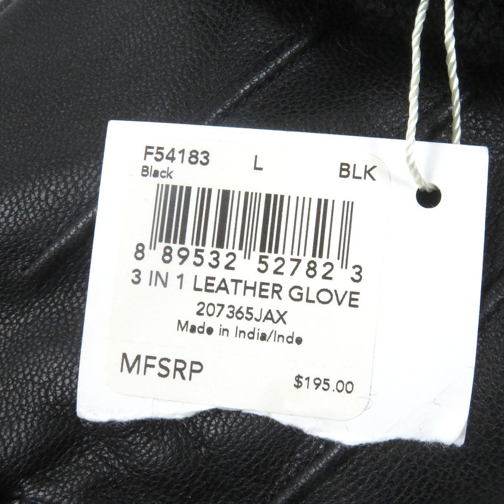 Pristine COACH gloves Logo Silver Button 3-Way Wool Inner Leather Gloves L F54183 Used