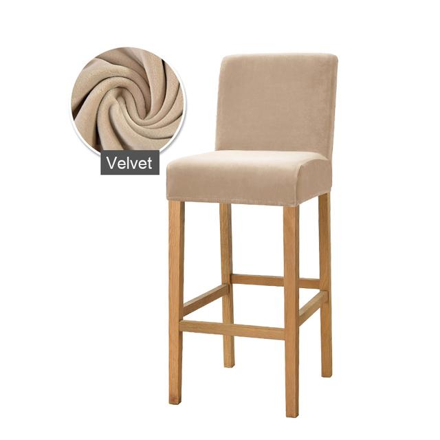 1 /2 /4 /6 Pieces Velvet Material Bar Chair Cover Large Elastic High Stool Chair Protector Seat Case Used For Dining Room