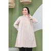 Women's Imported Linen Tunic Shirt With Gathered Front And Elastic Sleeves
