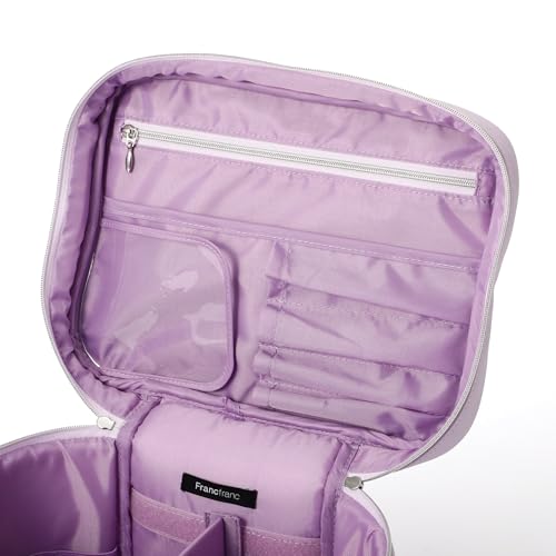 Francfranc Wave Shape Vanity Pouch, Large, Light Purple, Makeup Pouch, Accessory Organizer
