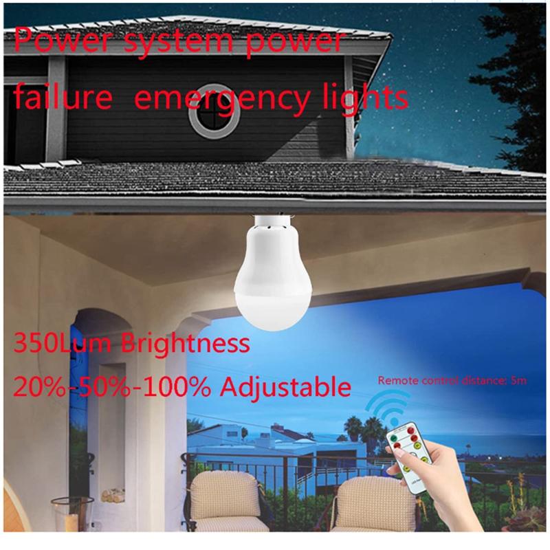 USB/Solar Charging Emergency LED Solar Bulb Sunlight Powered Lamps Waterproof Hanging Portable Bulb for Garden Hiking Camping