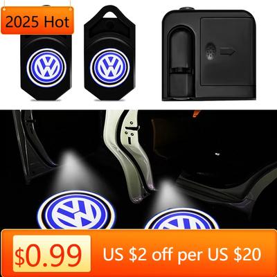 Hot Volkswagen Car Door Welcome Light Led HD Projector Lamp Courtesy Lights For VW Magotan Golf Touran Tiguan Sharan Passat Scir