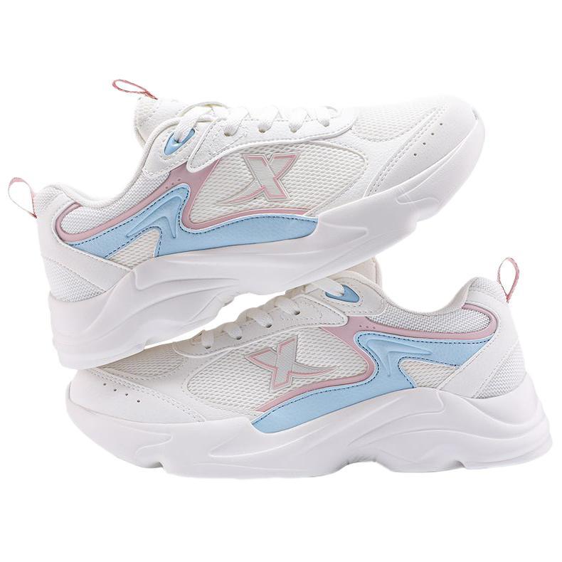 Xtep Hydrogen Wind Technology Comfortable Versatile Breathable Lightweight Low-Top Casual Running Shoes Women sneaker White Blue Pink 875318320019-3