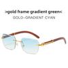 Cheetah Pattern Modern Metal Square Sunglasses With Blue Lenses For Stylish Sun Protection