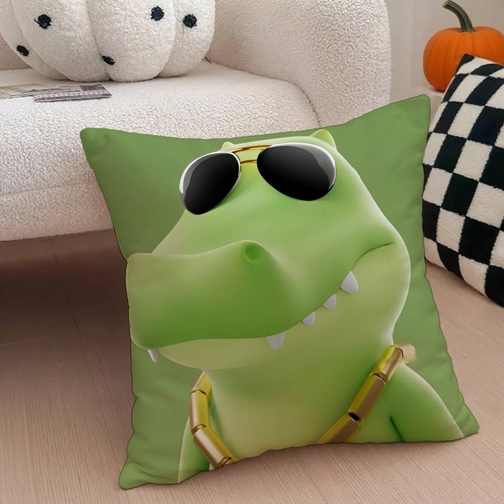 Kwaii Anime P-Party Animals Pillow Case Anti-dustmite Pillowcase Invisible Zipper Silky Short Plush Sofa Cushion Cover