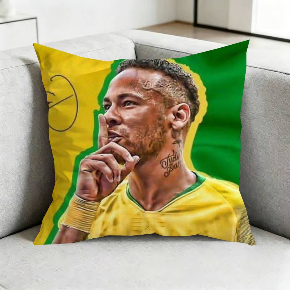Football Sport NNeymarR Pillow Case Square DoubleSided Sofa Cushion Cover Bedroom Bedside Pillow Gift
