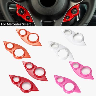 2 Pz Pannello Volante Auto Decorazione Guscio Pulsante Cruise Adesivi Auto Per Mercedes Smart 453 Fortow Forfour Accessori Interni