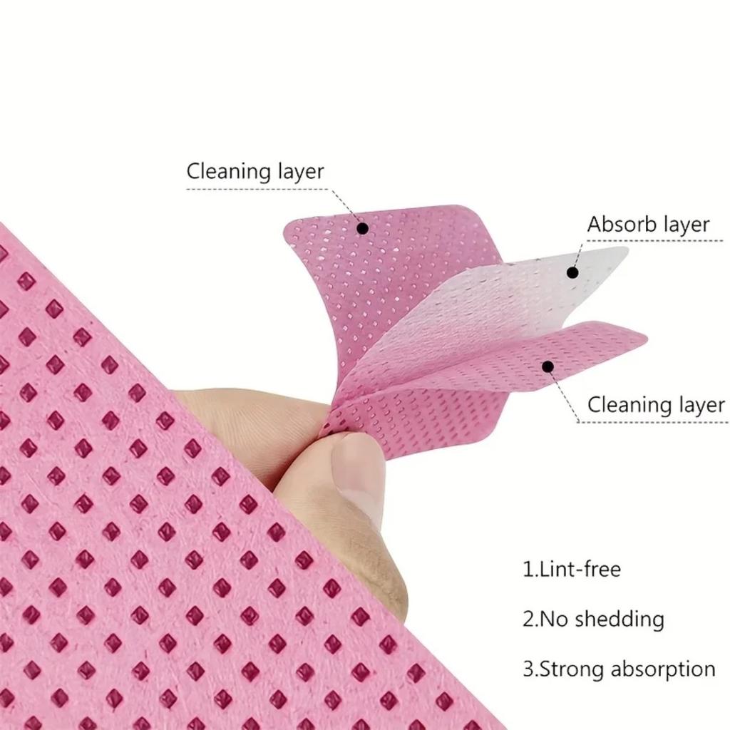300pcs/Pack Nail Polish Remover Napkin Colorful Cotton Wipes Paper Pads UV Gel Dust Cleaner Cleaning For Manicure Tool