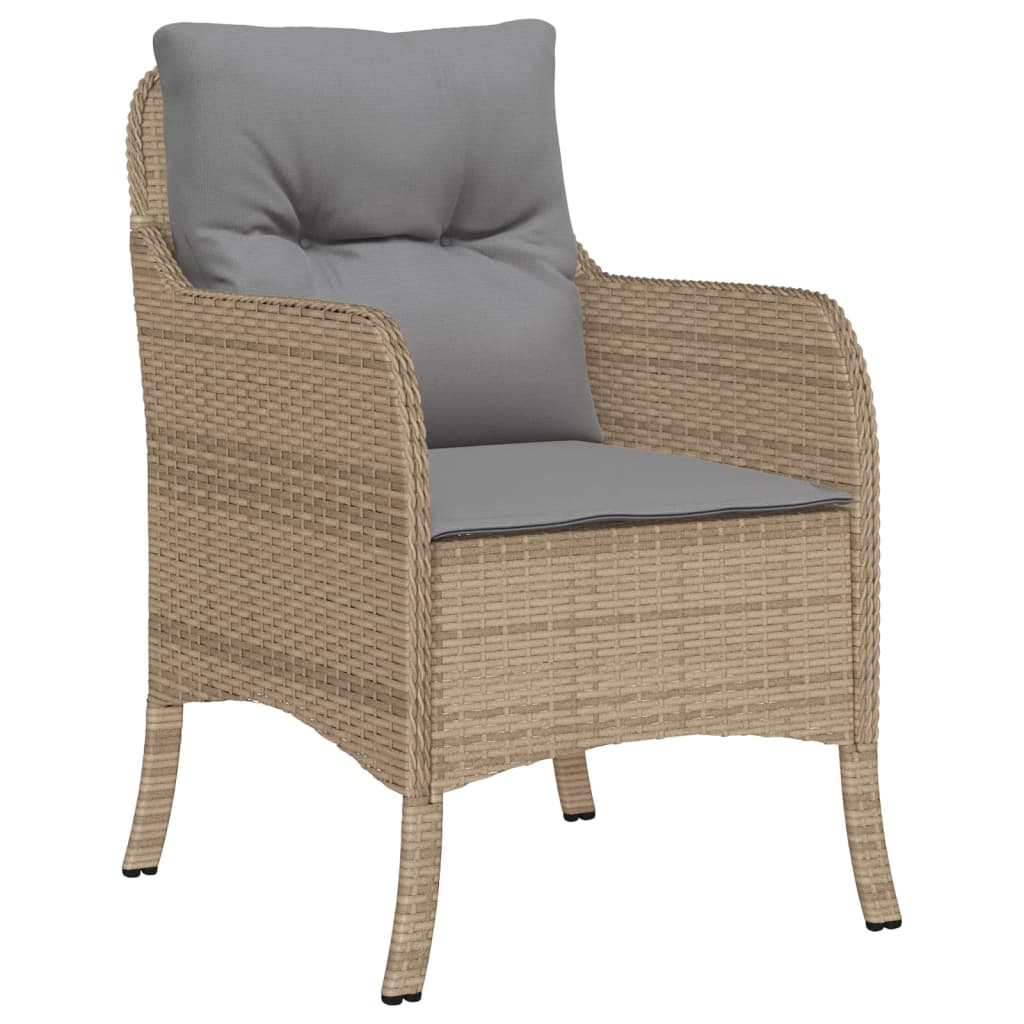 Vidaxl 7-Cz. Set di Mobili da Giardino con Cuscini, Beige, Polyrattan