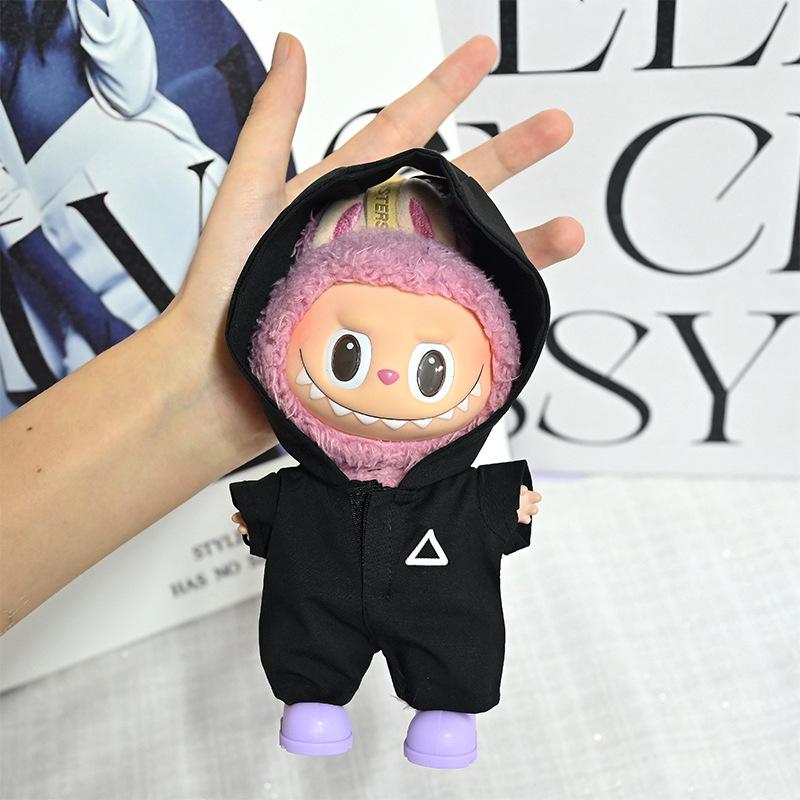 17cm Labubu Doll Jumpsuit Windbreaker with Hood