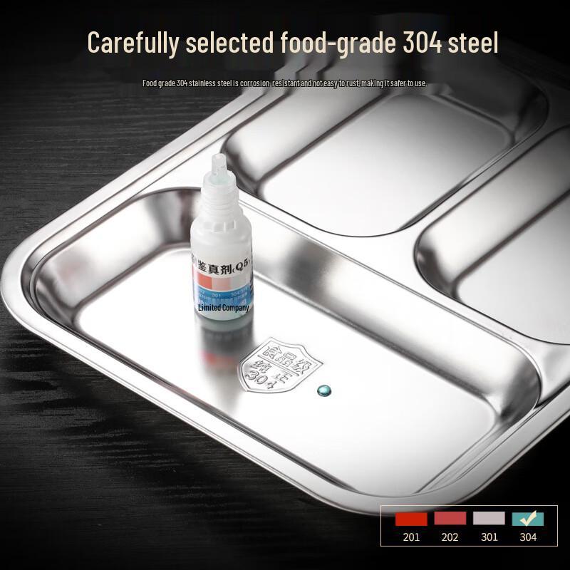 LIJIA FITMENT LJ201 Stainless Steel 4-Compartment Lunch Tray