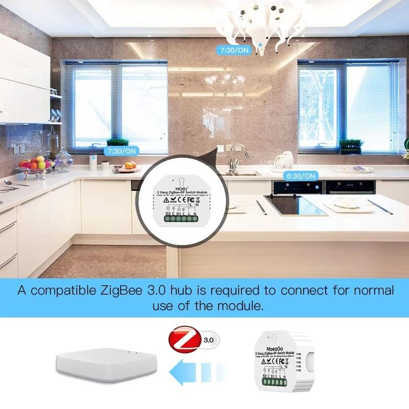 MOES Smart RF ZigBee 3.0 DIY Switch Module Tuya Smart Life App Remote Control Works Alexa Google Home Assistant Voice Controller