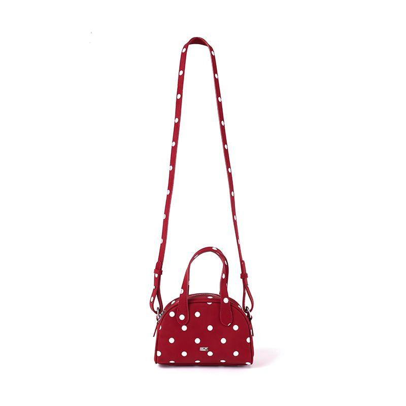 

Cryingcenter Tricolor Polka Dot Boston Shoulder Satchel Crossbody Bag Crying Center Red