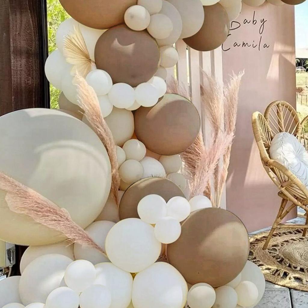 Sand White Balloon Garland Arch Kit Happy Birthday Party Decoration Kids Baby Shower Globos Wedding Birthday Party Latex Ballons