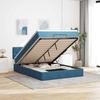 VidaXL Ottoman Bed Frame with Mattress Dark Blue 140x200 Cm Velvet 3312702