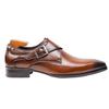 Men's Plus Size Genuine Leather Square Toe Monk Strap Shoes