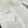 Meisjes Lente Effen Kleur Lange Mouw Kant T-shirt Schattige Frisse Pullover Tops