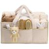 Baby Plush Storage Nursery Organizer Basket Infant Diaper Bag with Handle Caddy Changing Nappy Kids Storage Carrier Large Pocket