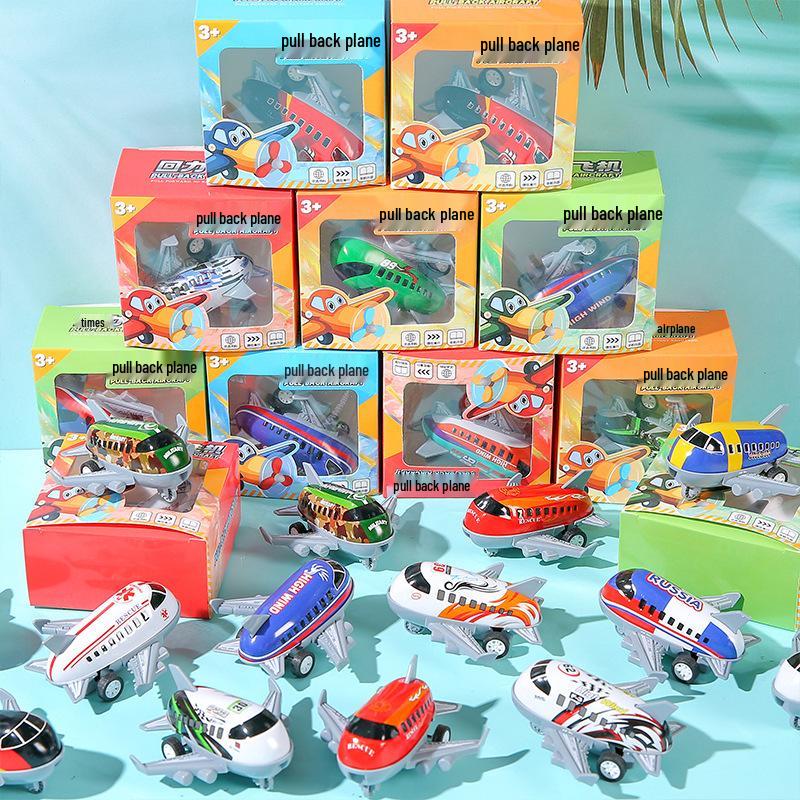 Children s DIY Cartoon Pull-Back Airplane Toy Model Gift for Kindergarten Students