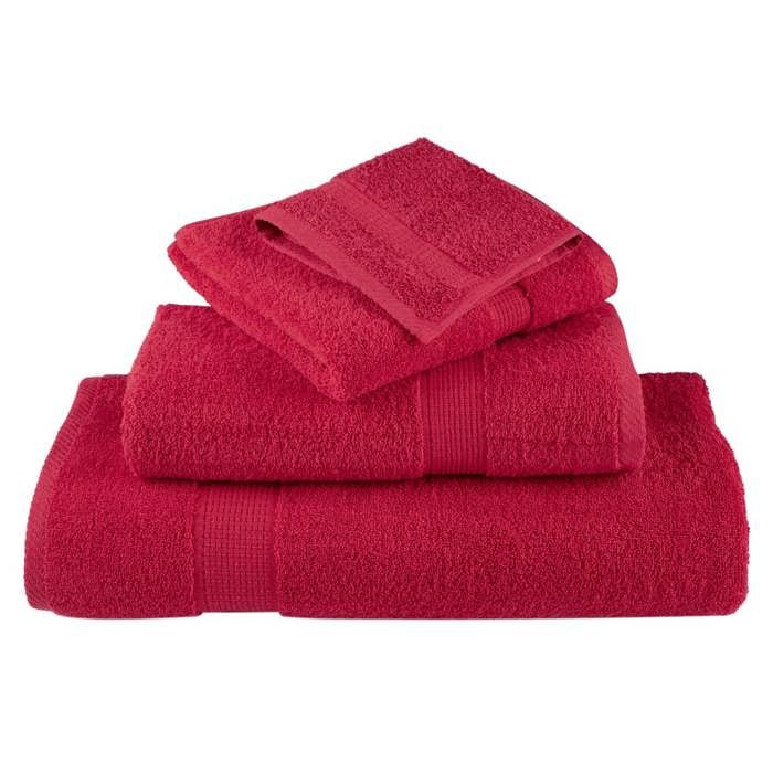 VidaXL Serviettes de Qualité Supérieure 4 pcs, Serviettes de Douche, Draps de Bain, Serviettes d'Invité de Toilette, Rouge 137414