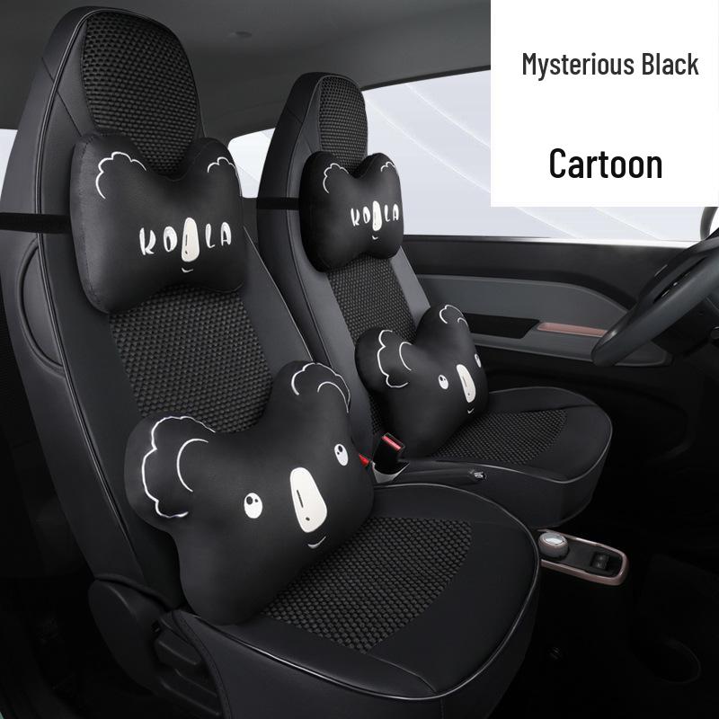 QQ Ice Silk Car Seat Cushion - Cute Cartoon Full Surround Seat Cover for Chery New Energy Sports Version
