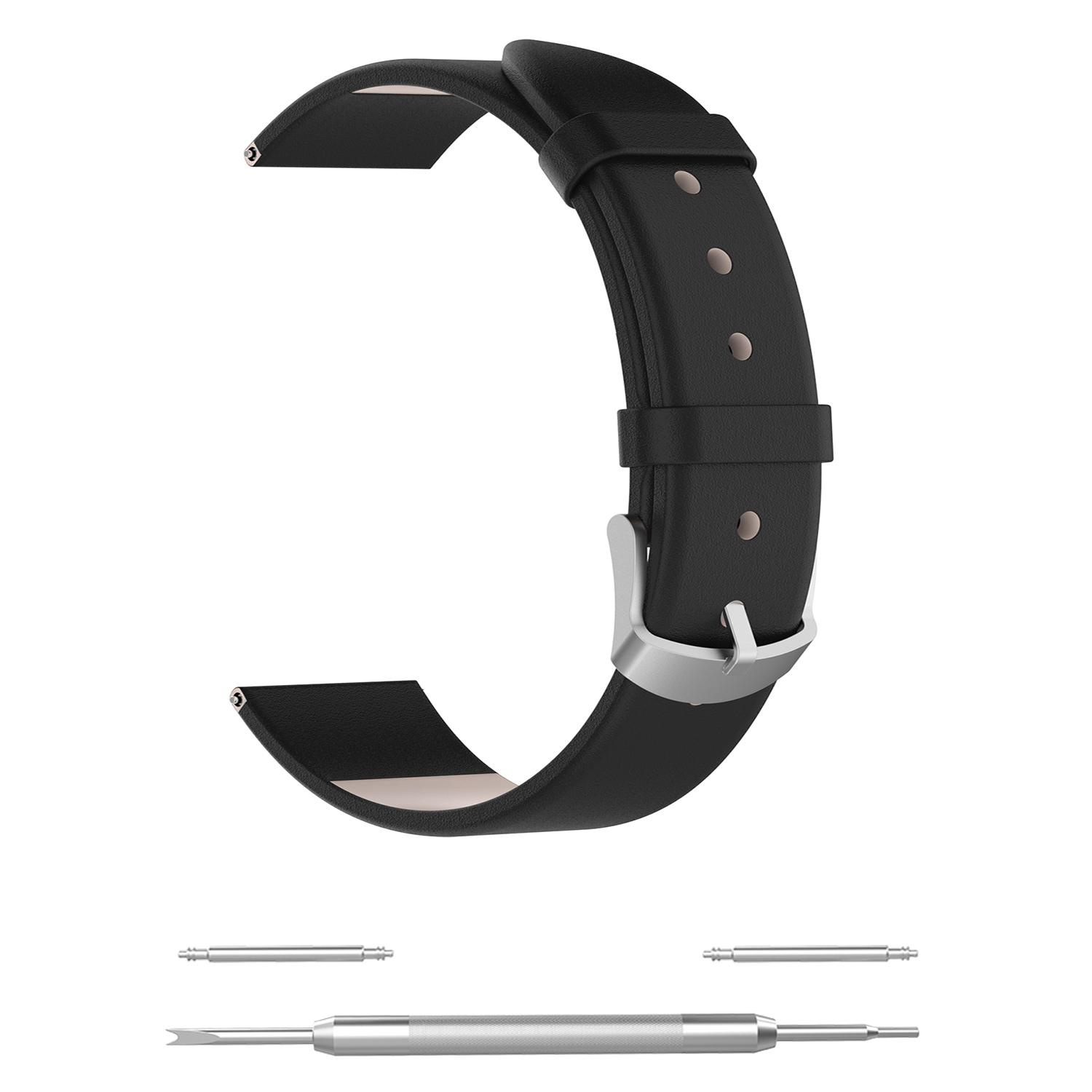 

Leather Watch Replacement Strap 23mm for Fitbit Versa2 Versa Versa Lite Black