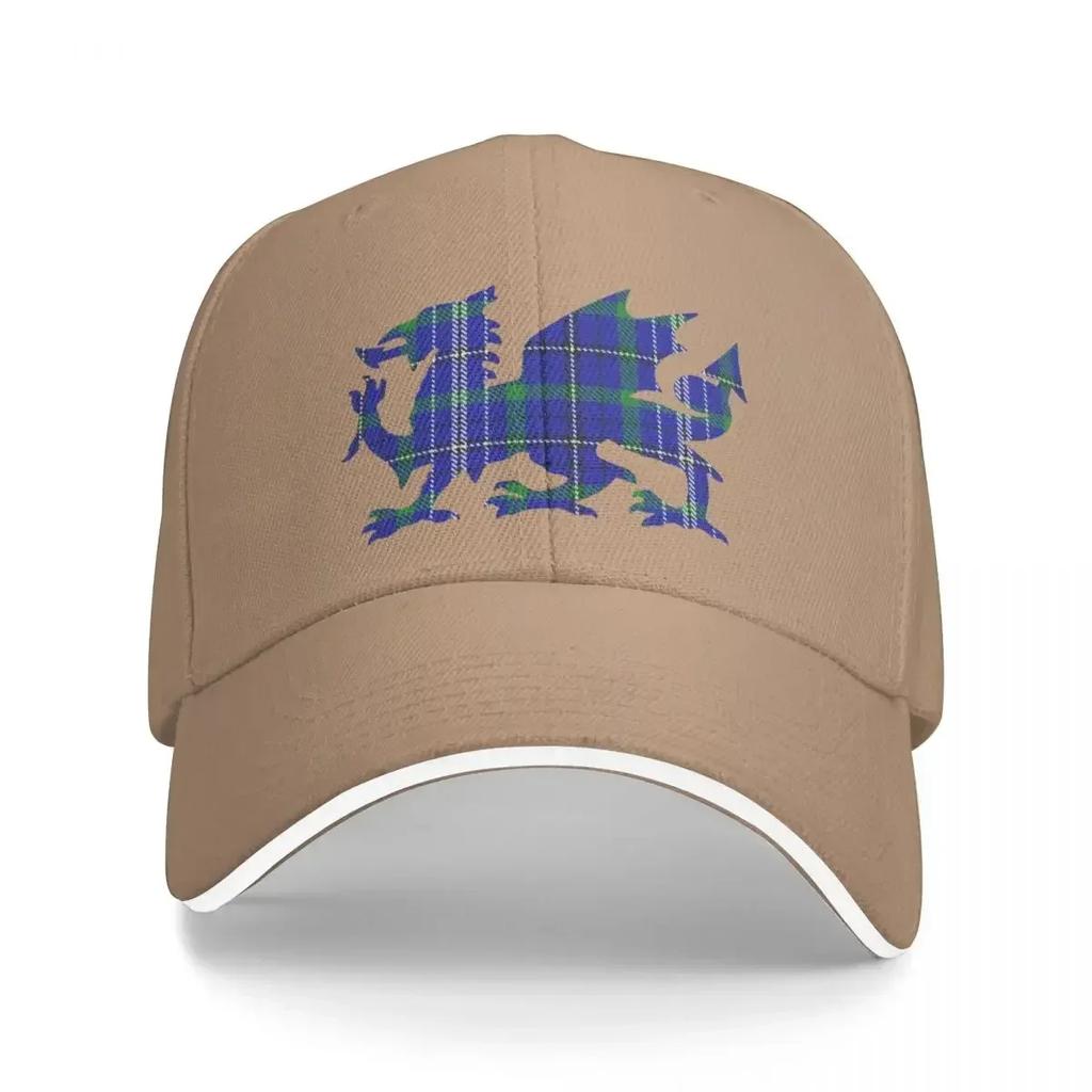 DaviesDavis Family Welsh Dragon Tartan Baseball Cap Hat Luxury Brand Snapback Cap Derby Hat Womens Beach Outlet Unisexs