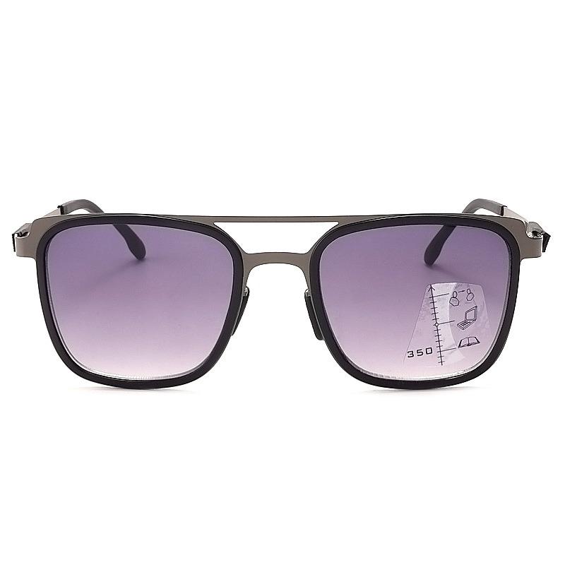 Sunglasses Style Presbyopia Glasses  Men's Progressive Multi Focus/distance Dual-use UV Resistant Sunglasses and Reading Glasses