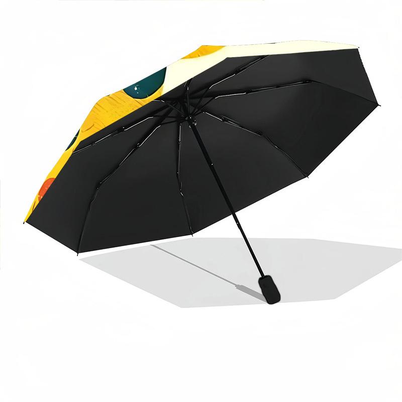 1pc Giraffe Flowers Fashionable Automatic Opening/Closing Folding Umbrella with 8 Bones, Windproof Portable, Daily Use129