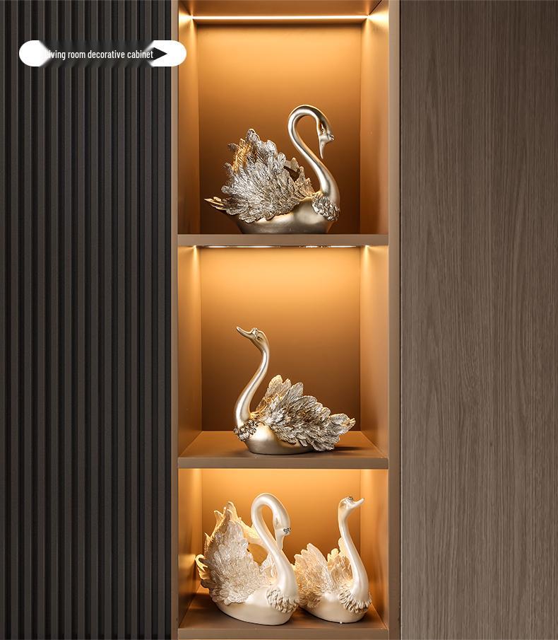 Swan Wine Rack Ornament - Elegant Display for Living Room or Dining Cabinet