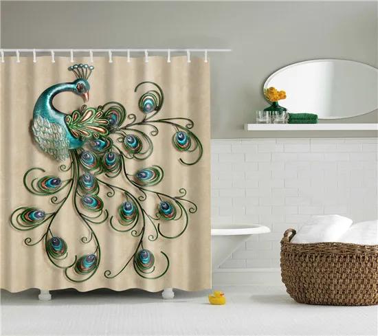 Elephant Octopus Owl Deer Horse Zebra Animals Printed Shower Curtains Bathroom Curtain With Hooks 180X180Cm