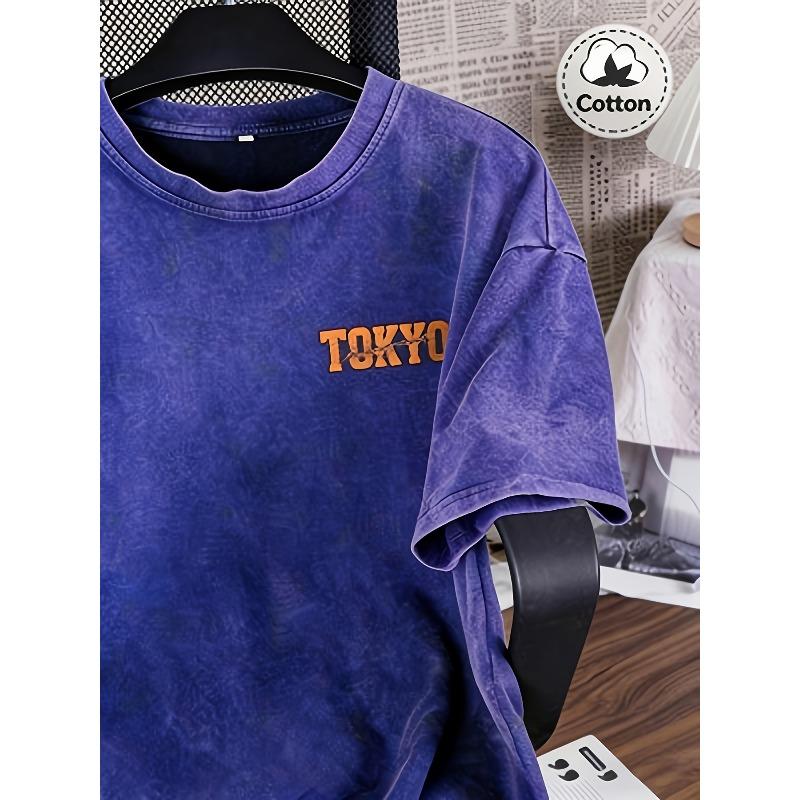 European sizes Men'S T-Shirt Breathable Fit Round Neck Short-Sleeved Top Vintage T-shirt Perfect for Casual Streetwear Tees