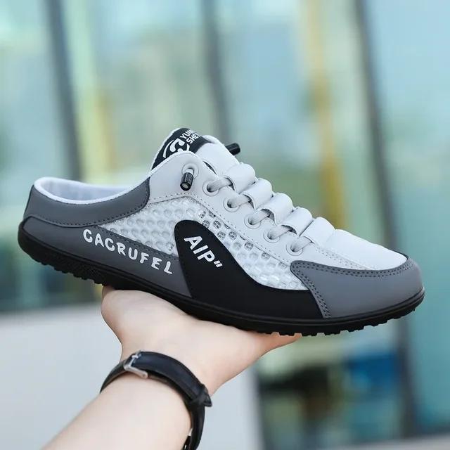 Men's Fashion Soft Bottom Half Slippers Summer New Casual Shoes Soft Bottom Support Shoes Sports Shoes Zapatos De Hombre