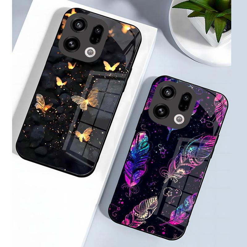 Tempered Glass Phone Case For OPPO Find X9 X9Pro 5G Fashion Shockproof Hard Back Cover For OPPO FindX9 X 9 Pro Protective Capa