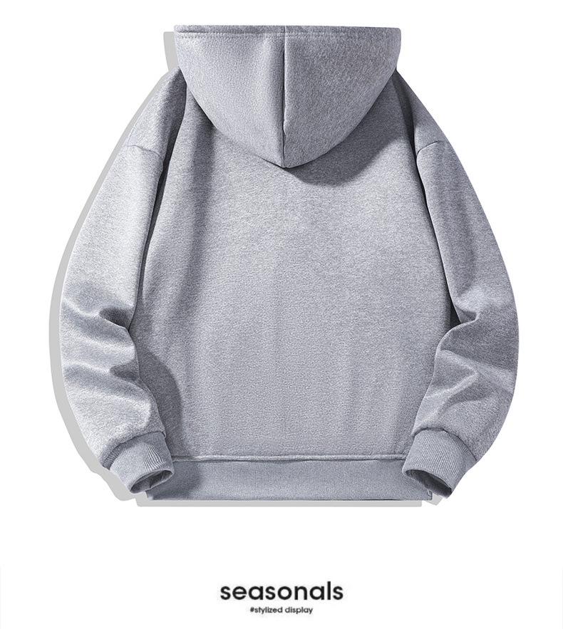 Men's Thickened Fleece Half-Zip Hoodie: Casual Solid Color Sports Jacket