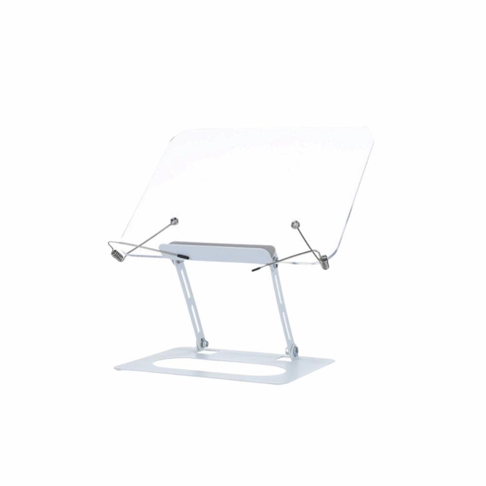 360° Rotating Base Acrylic Book Stand Adjustable Height Laptop Support Bracket Reading Non-rotatable&spring