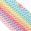 20pcs 19x14mm Acrylic Link Chain Clasp Colorful Open Buckle Beads Connector With Diamond For Jewelry Making Necklace Bag Chain